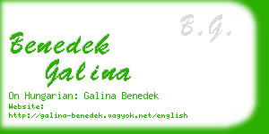 benedek galina business card